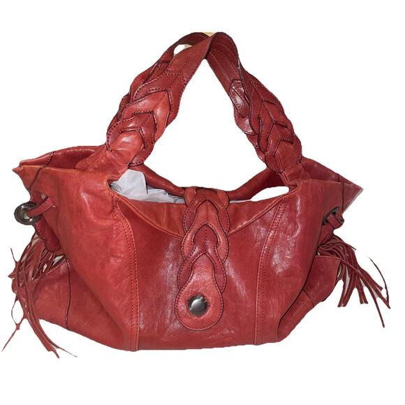 Junior Drake Handbags - Vintage Junior Drake Reddish Brown Soft Italian Leather Hobo slouch OTS handbag